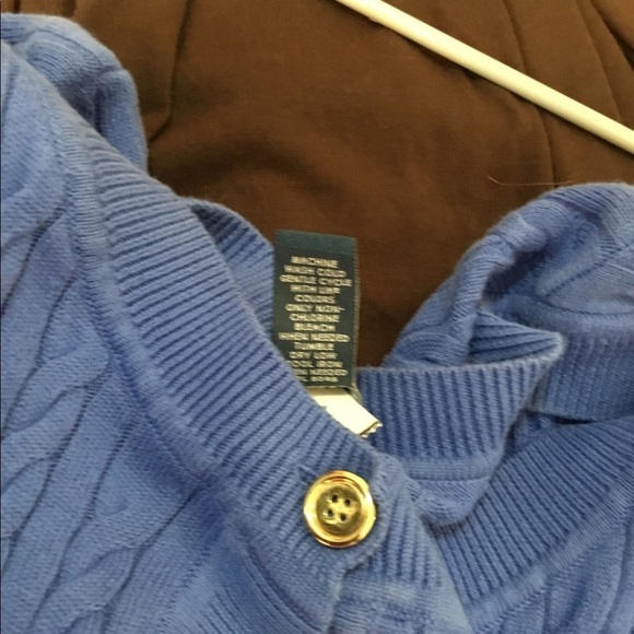 Karen Scott 1x blue cardigan w/ gold buttons - Picture 8 of 16